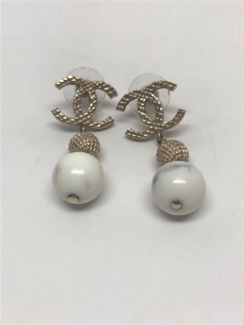 chanel marble ball drop earrings|Chanel drop earrings price.